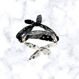 Black and white bandana headbands